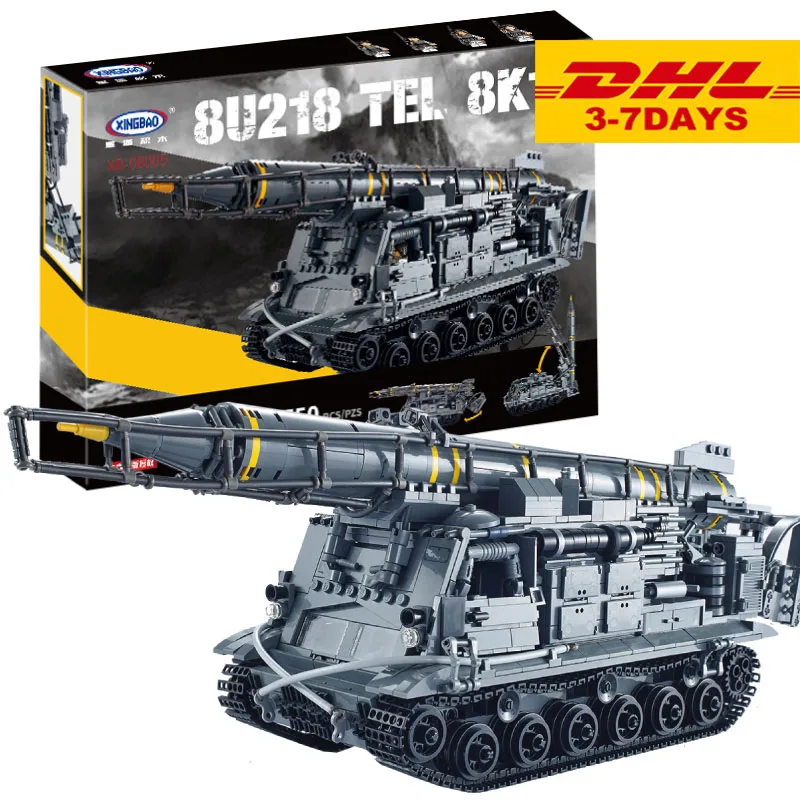 

IN STOCK XINGBAO 06005 1750Pcs Military Series The 8U218 TEL 8K11 Set Building Blocks Bricks Educational Boy`s Toys Model Gifts