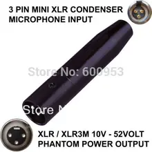 TA3F 3 PIN Mini XLR Мужской Конденсаторный Микрофон XLR/XLR 3-контактный Мужской PHANTOM адаптер адаптера питания