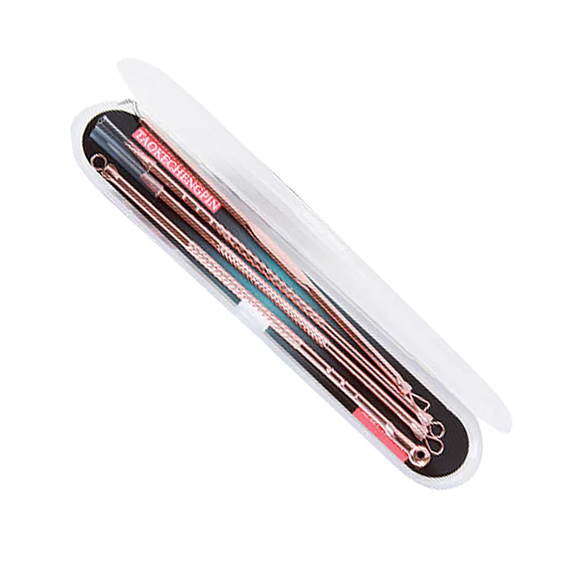 

4PCS Blackhead Remover Tool Kit Face Skin Care Tools Facial Comedone Acne Needle Clip Pimple Tweezer Blemish Extractor tools Set