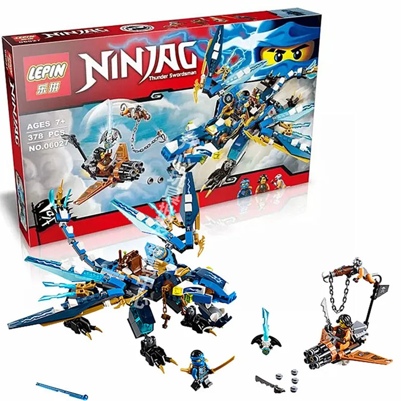 

Lepin 06027 Ninja Figures Jay's Elemental Dragon 70602 Building Bricks Block Toyscompatiable with leg
