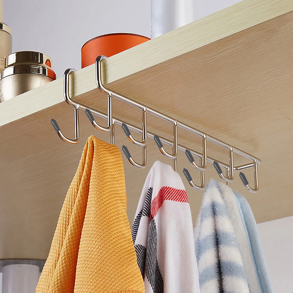 

1PC Iron Kitchen Storage Rack Cupboard Hanging Hook Shelf Dish Hanger Chest Storage Shelf Bathroom Organizer Holder Home Goods