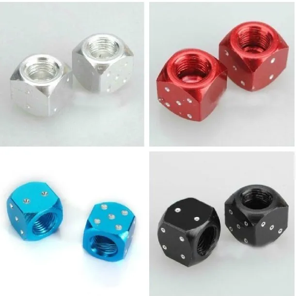 6 pcs/lot NEW Metal Dice Bike Car Motorcycle ATV Tyre Tire Wheel Valve Dust Caps Covers