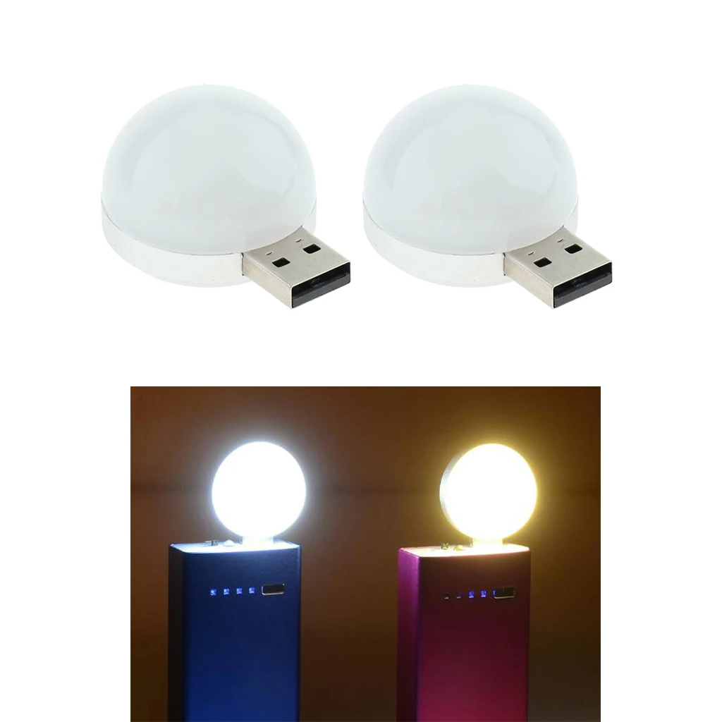 2 Pack USB LED Rounded Night Lamp for Bedroom Table Tent Reading