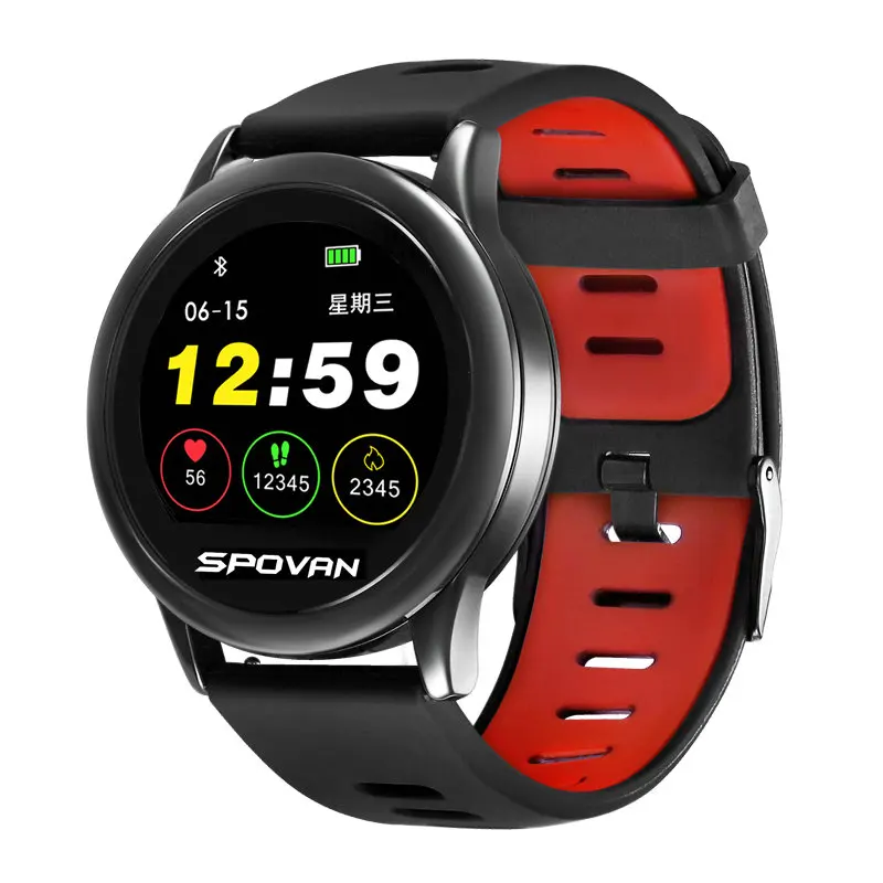 black red Smartband для мужчин фитнес-трекер спортивные Смарт-часы кровяное давление сердцебиение тест шагомер Reloj Inteligente ios android - Цвет: black red