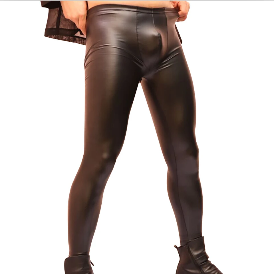 Сексуальная мужская одежда для сценических танцев, брюки-карандаш из искусственной кожи, модные повседневные леггинсы, облегающая Одежда для танцев в ночном клубе, обтягивающие брюки A9075