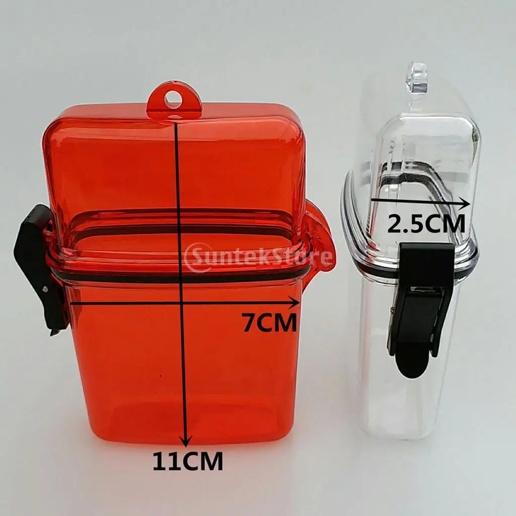 Scuba Diving Kayaking Waterproof Dry Box Gear Accessories Container Case & Rope, Clip for Money, ID Cards, License, Keys