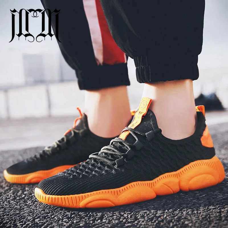 

MUMUELI Black Orange Yellow Red High Quality Men Shoes Designer Breathable 2019 Fashion Luxury Brand Casual Sneakers L-8885