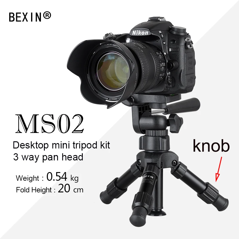 BEXIN Portable Folding Ultra Aluminum Plastic Lightweight Compact Desktop Macro Mini Tripod with Tilt pan Head For Phone Camera BEXIN Portable Folding Ultra Aluminum Plastic Lightweight Compact Desktop Macro Mini Tripod with Tilt pan Head For Phone Camera