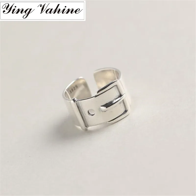 

ying Vahine Punk Style 925 Sterling Silver Ring Belt Design Open Rings for Women Jewelry bague femme anillo