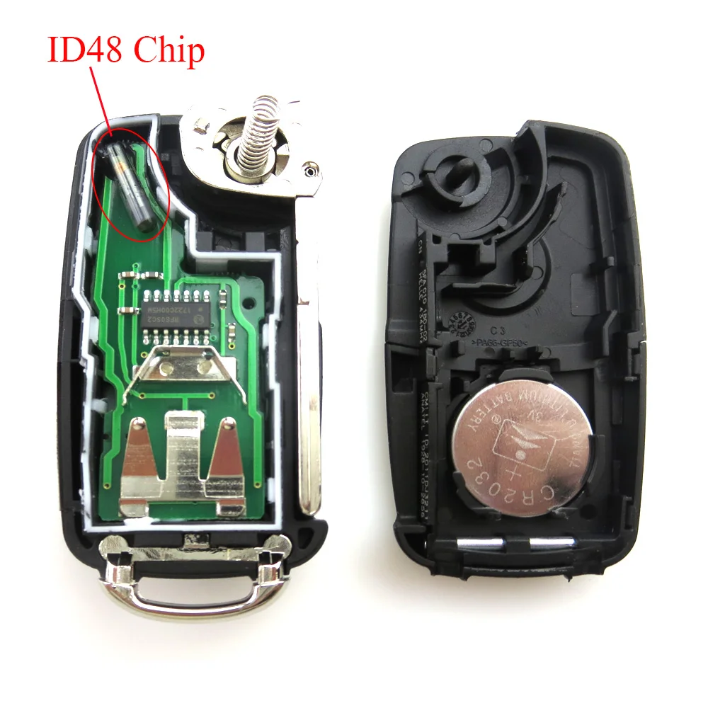 Дистанционный ключ Okeytech 434 МГц чип ID48 5K0837202AD 3 кнопки для VW Volkswagen GOLF PASSAT Tiguan Polo Jetta