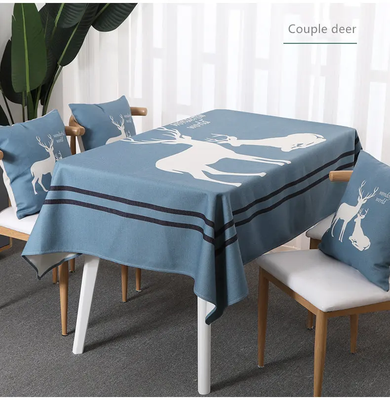 Pattern 2 Мультфильм прямоугольная скатерть голова оленя Nordic Свадебные украшения на вечеринку дня рождения аксессуары Кухня украшения дома - Цвет: Pattern 2