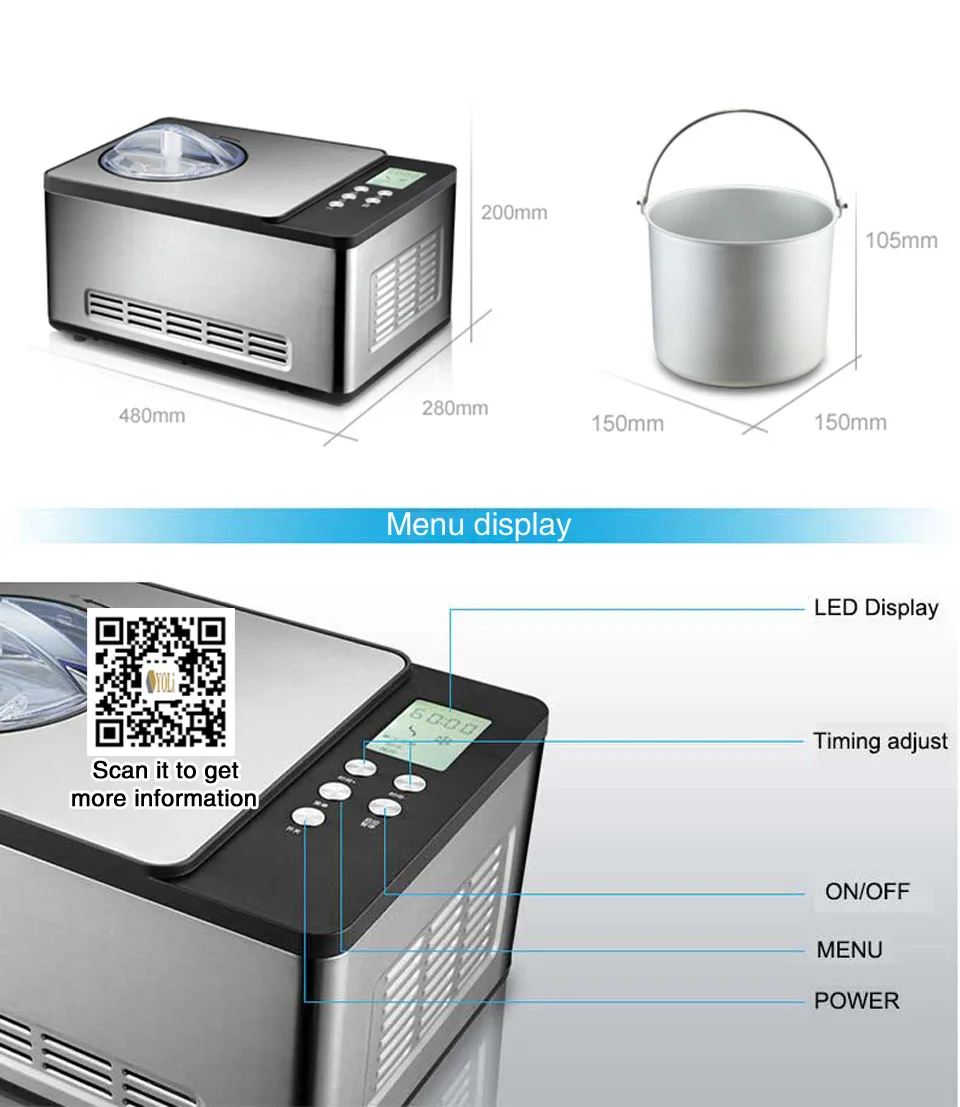 ice cream maker 1.5L 6