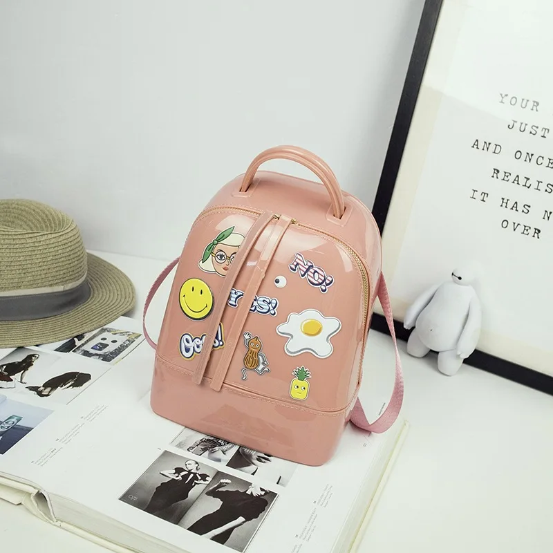 Fashion summer beach bag candy color jelly clear pvc bag girls handbag