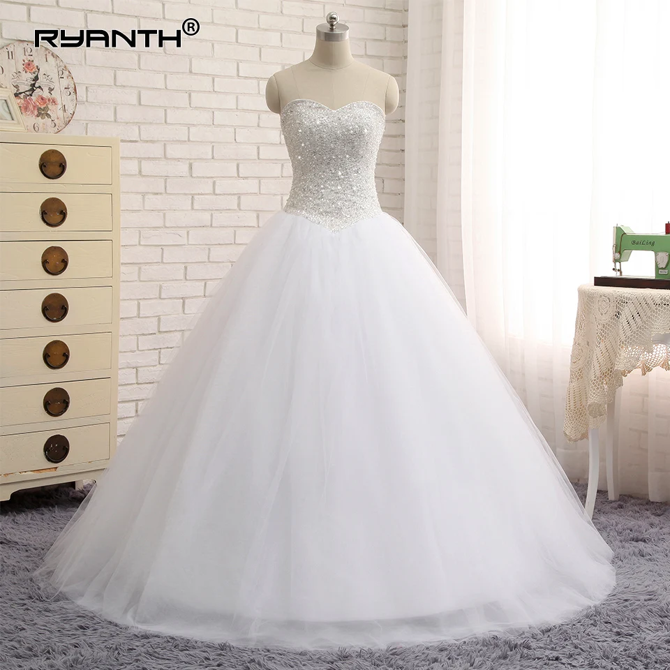 Robe de mariage блестящие бальное платье свадебное платье 2019 этаж Длина свадебное платье принцессы плюс Размеры Дубай арабское свадебное платье