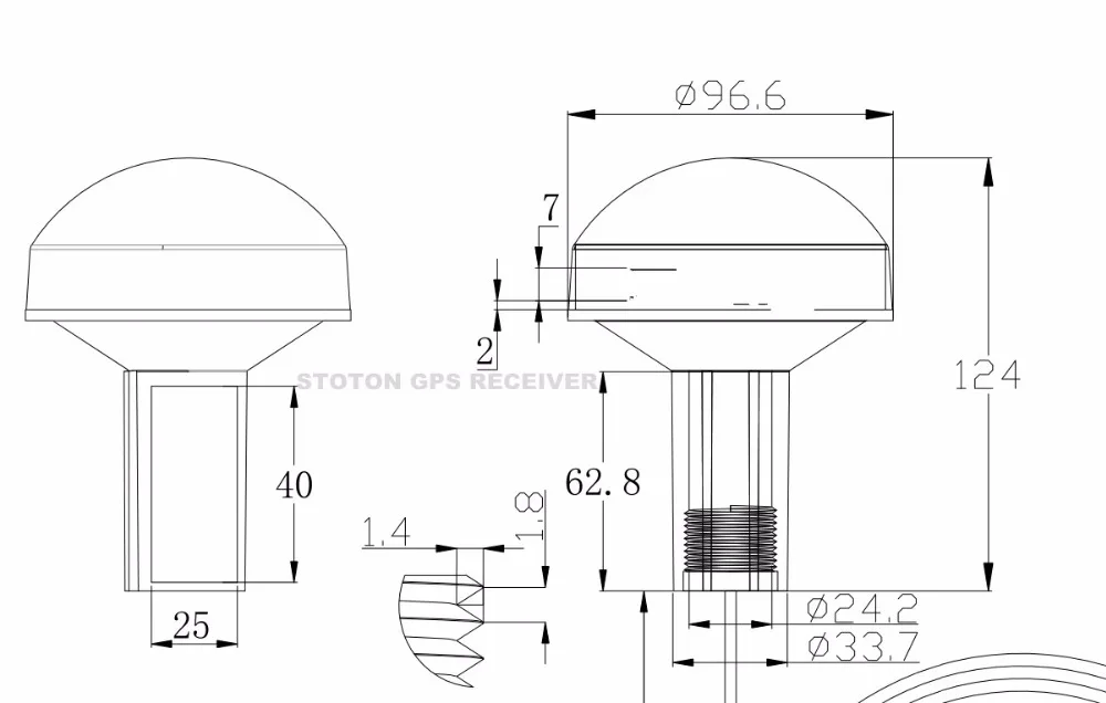 NMEA 0183 протокол gps чипсет лодка морской gps приемник с модулем антенны 4800 бод RS-232, 12 V RS232 гриб корпус