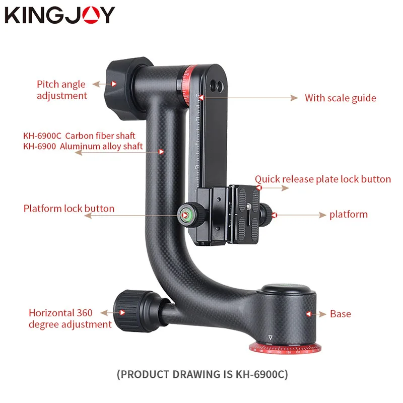 Официальная Штативная головка KINGJOY KH 6900/6900C шаровая Головка профессиональная