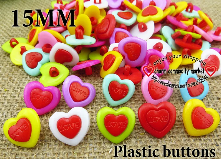 

100PCS heart shape Plastic buttons coat boots sewing clothes accessory charms fits brand kid button P-096