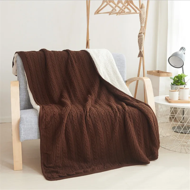 Hap-deer, хлопок, высокое качество, овечье бархатное одеяло, s, зимнее теплое вязаное шерстяное одеяло, диван/покрывало для кровати, одеяло, вязаное одеяло