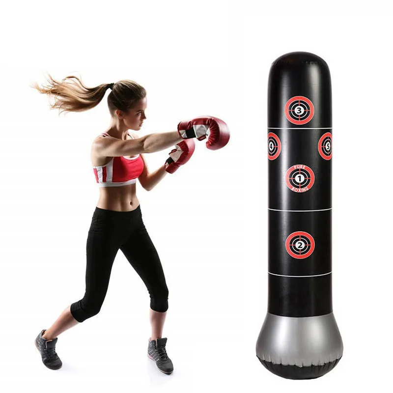 Inflatable Punching Bags Stand Sandbag Fitness Freestanding Boxing Target Bag Children and Adults Pressure Relief Body Building (5)