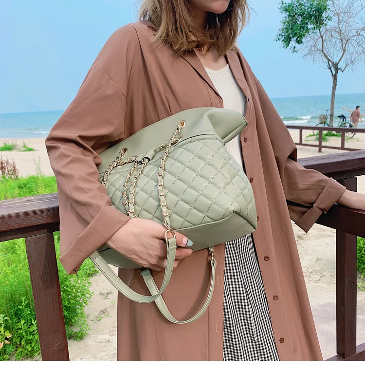 Elegant Female Large Tote Bag New Quality PU Leather Women's Designer Handbag High capacity Chain Shoulder Messenger Bag