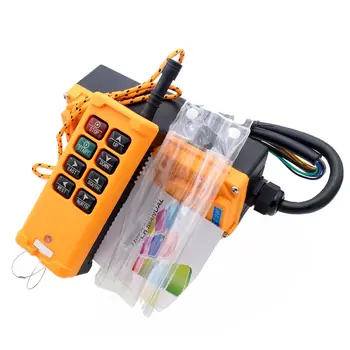 

HS-8D6 8 Keys 2 Speed 1 Transmitter + 1 Receiver Hoist Industrial Wireless Crane Truck Remote Control Push Button Switch