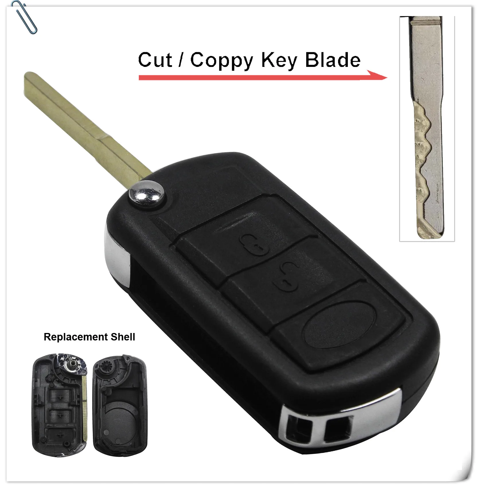 Keyforkess 315Mhz Flip Remote Car Key Shell Fob 3 pulsante per LAND ROVER Range Rover Sport LR3 Discovery Cut/Uncut HU101 Blade - HTB1uhkhBOOYBuNjSsD4q6zSkFXae