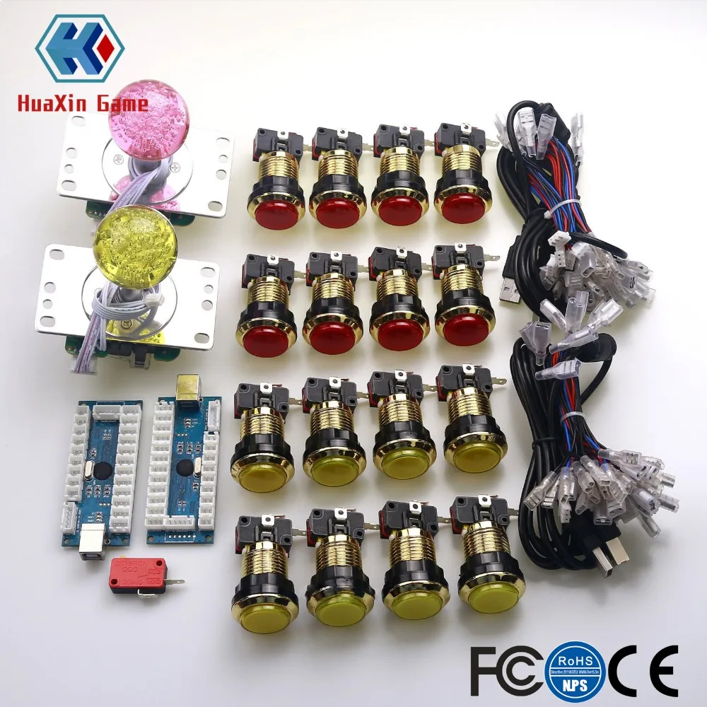  2 Player Arcade DIY Kit USB Encoder to PC 5V LED Joystick + Gilded LED Lamp Lights Push Buttons for - 32907758627