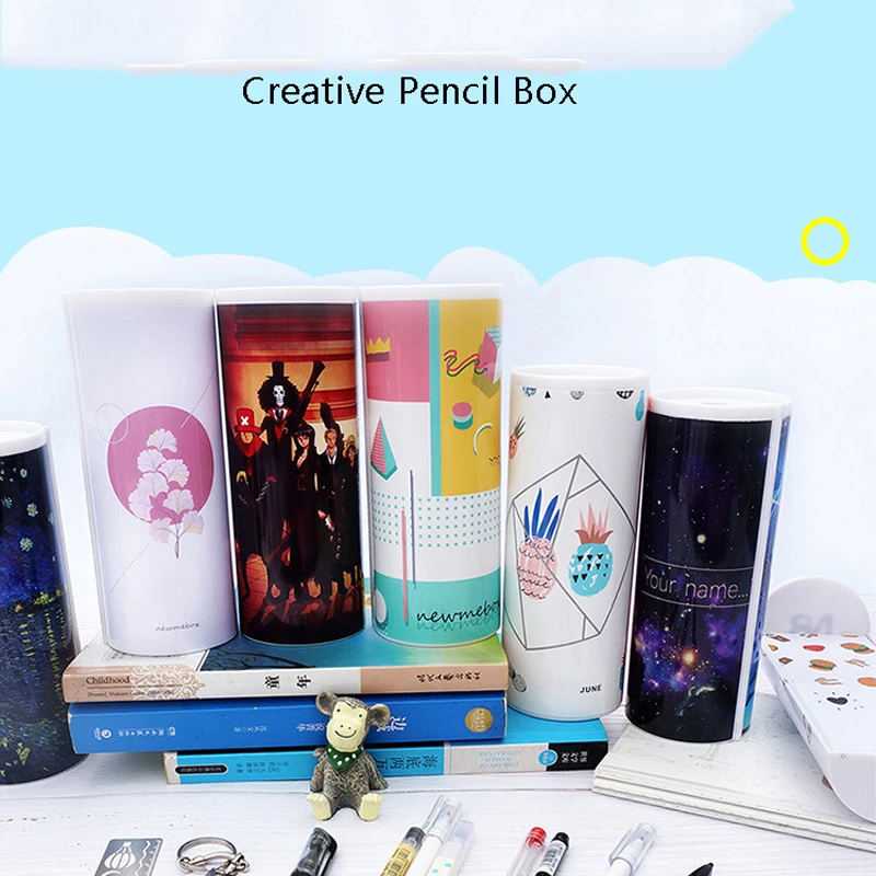 

Creative Solar Calculator Pencil Box Double Layer Multifunctional Pencil Case Stationery Erasable Notepad Cartoon Pencil Case