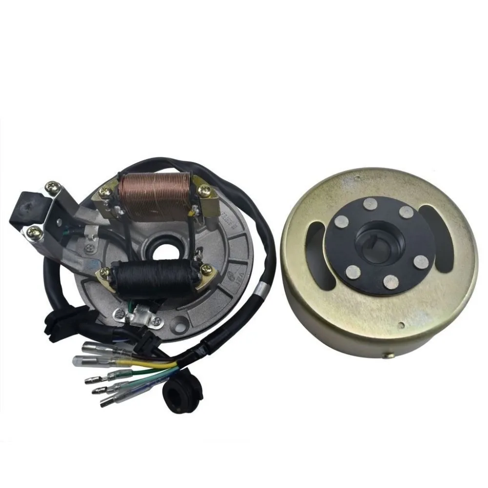 

Magneto Stator Ignition Generator Plate Flywheel Assembly Kit 2-Coils For 50cc-125cc Dirt Pit Bike SSR SDG Zongshen Lifan