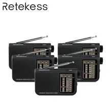 5 шт. портативное радио Retekess V117 3 диапазона FM/AM/SW радио на батарейках аварийный приемник радиостанции F9207A