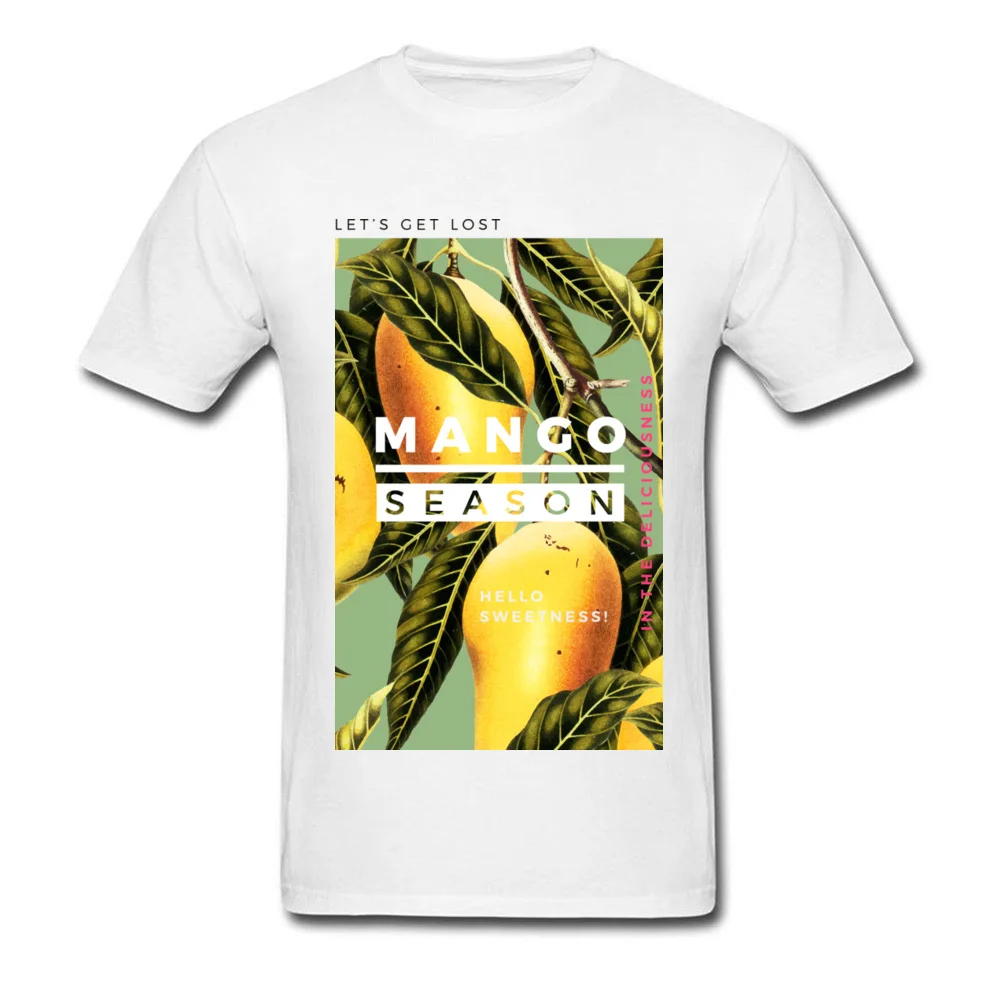 Casual T Shirt Plain Crew Neck Mango Season Apparel Cotton Fabric Youth Tops Shirt Design Short Sleeve Sweatshirts Mango Season Apparel white