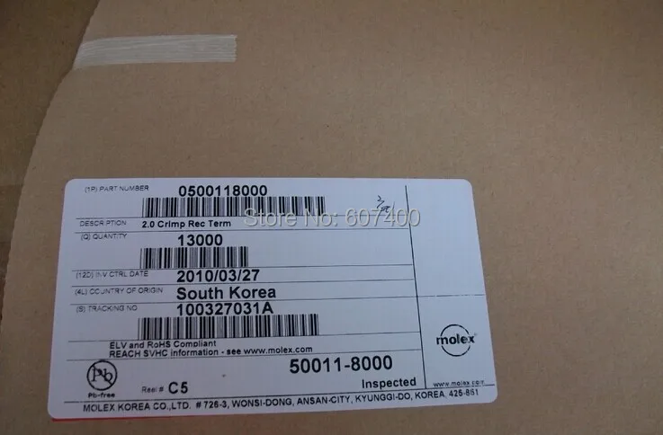 0500118000 Конн разъем 24-30AWG обжимные Олово 50011-8000 MOLEX клеммы корпуса разъемов 100% новые