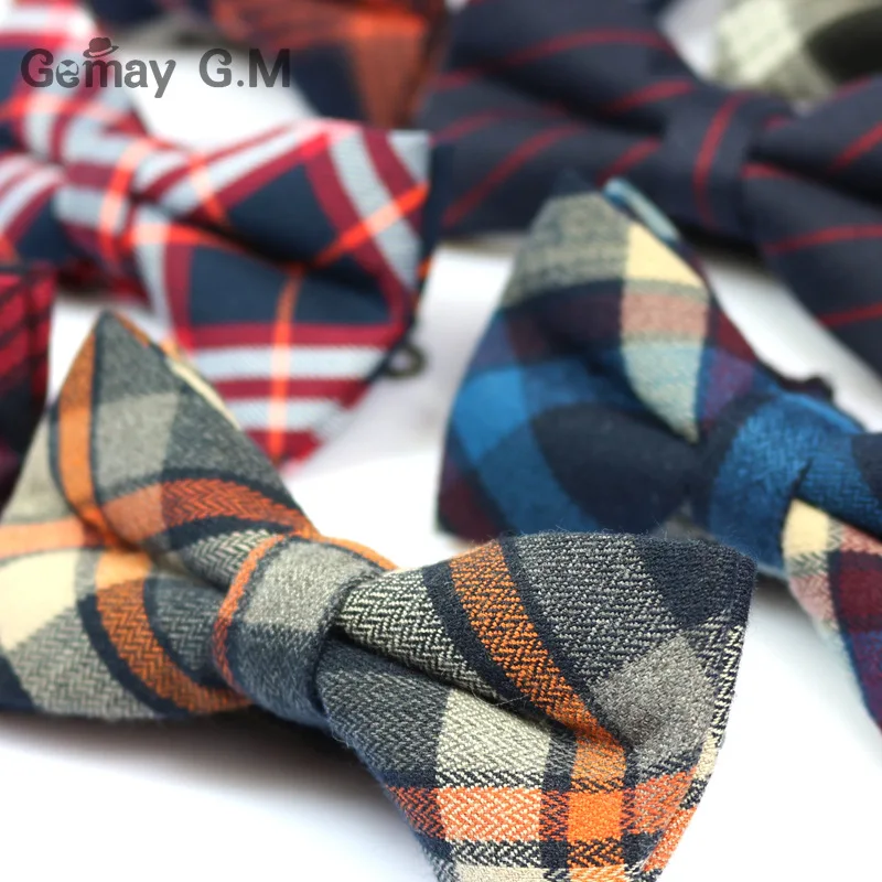 Formal Commercial Bowtie for Men's Wedding Party Male Skinny Plaid Bow ties Gravatas Slim Cravat Accessories