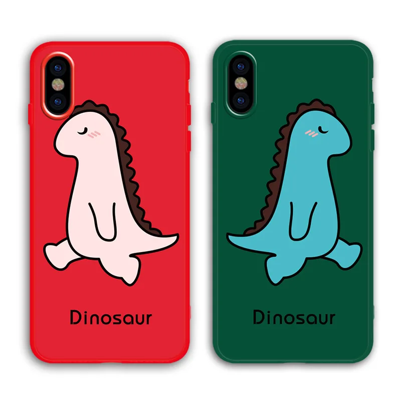 Cute Cartoon dinosaur Phone Case For iphone X XR XS Max Cases 6 6S 7 8 plus Couple Soft Protective Cover Capa Coque | Мобильные