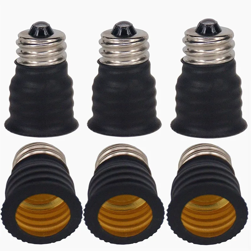 

6pcs/lot E12 to E14 Fireproof Lamp Holder Converter Socket Base Type Adapter For Halogen/Led Lamp Bulb Free Shipping