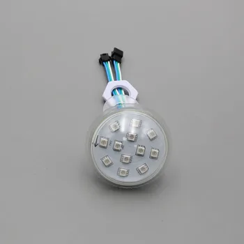 

DC 24V 60mm 12LEDs 5050 smd rgb UCS1903 LED Pixel module Light,full color amusement ride light,waterproof IP67,Transparent cover