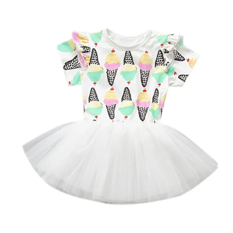 

Girl Dress Summer New Ice Cream Baby Girl Dress Princess Dress Infant Lace Dresses Kids Clothing