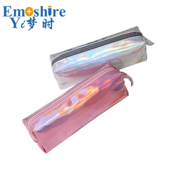 

2017 New Pencil Bag Cartoon Pen Box Creative Laser Stationery Pencil Bag Simple Pencil Case for School Supplies B223