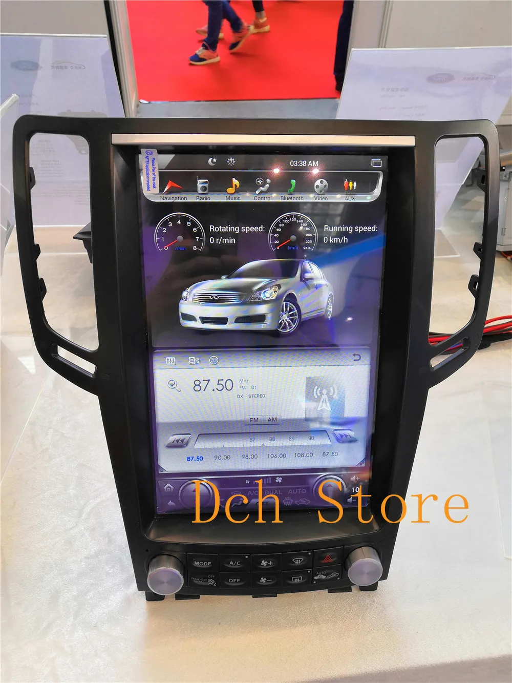 Discount 12.1 Vertical tesla style Android 8.1 auto Car DVD GPS PLAYER for Infiniti G37 G35 G25 G37S RADIO navigation stereo multimedia 1