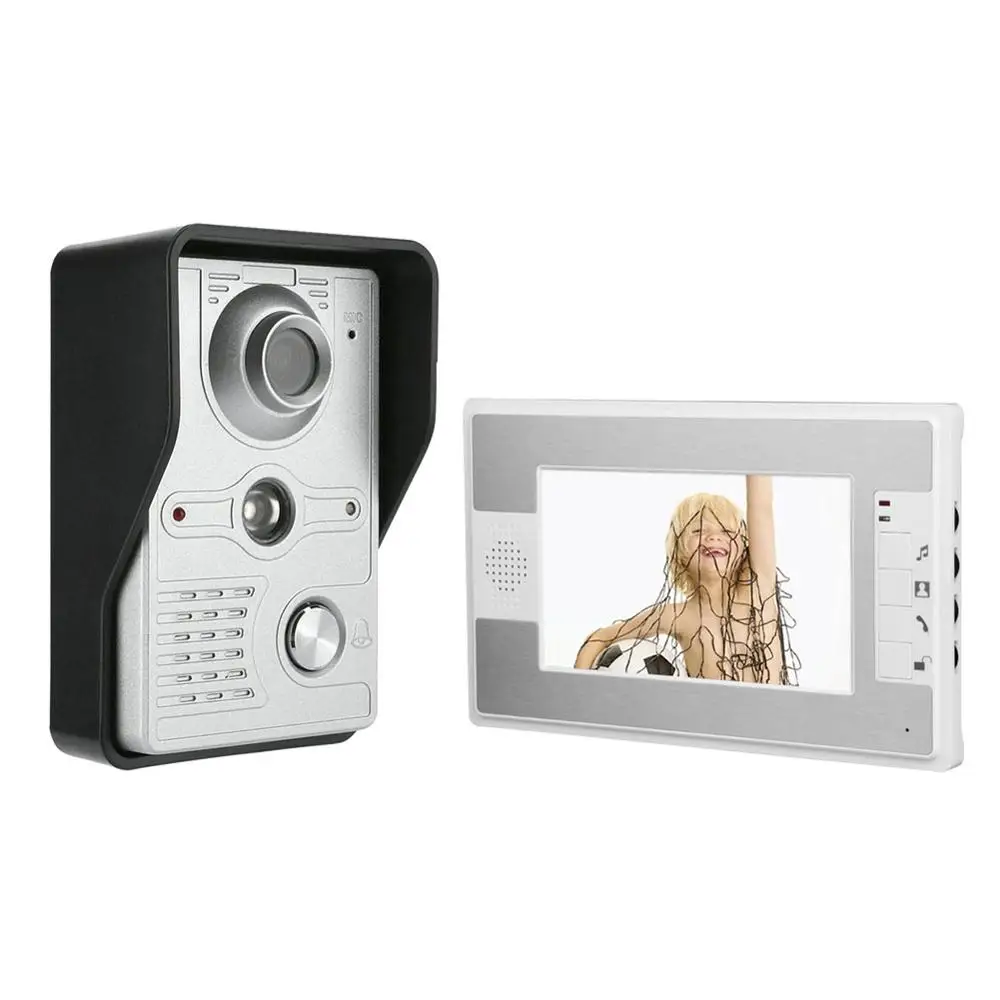 

7 Inch TFT LCD Screen Display Wired Doorbell AC 220V 50 Hz Night Vision Infrared Waterproof Motion Two-audio Door Bell Alarm