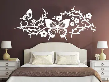 

Wall Decal Floral Patterns Vinyl Sticker Decals Flowers Butterfly Bedroom