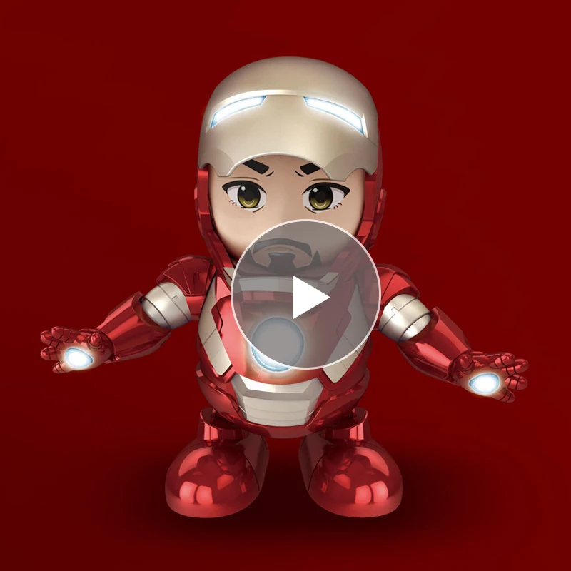 

Dance Hero Iron IMan Action Figure Toy LED Flashlight Voice Avengers Iron Man Hero Electronic Toy Captain America no battery