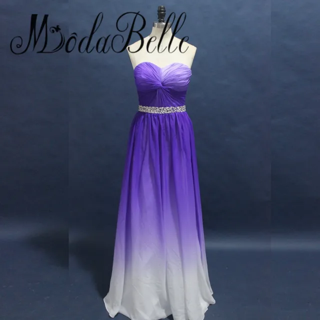 Modabelle 2017 Beautiful Beaded Gradient Prom Dress Purple White