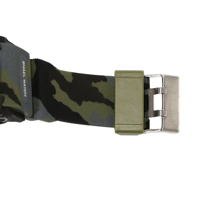SMAEL Brand Men Watch Dual Time Camouflage Military Watch Digital Watch LED Wristwatch 50M Waterpro