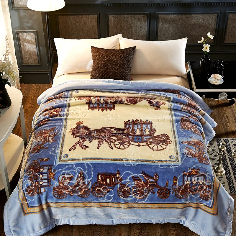4 кг Двухслойное супер мягкое Облачное Одеяло Европейский цветочный зимний Утяжеленный Плед s для взрослых пушистое покрывало на кровать 200x230 см - Цвет: Color 3