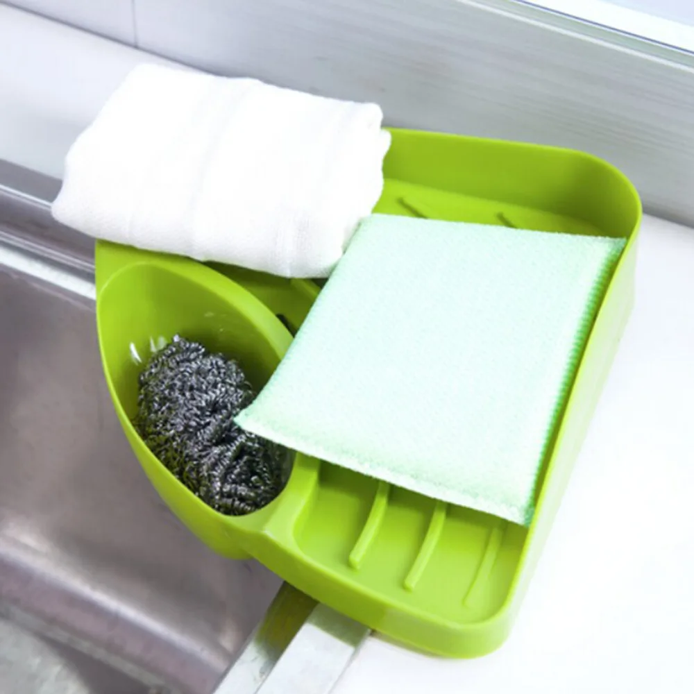 New Kitchen Sink Corner Storage Rack Sponge Holder Wall Mounted Dishes Drip Rack Soap Dish Wall Storage Rack Bathroom Shelve