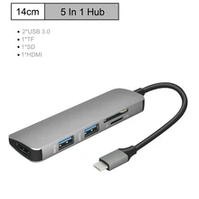 USB C концентратор USB-C к HDMI USB 3,0 SD/TF кардридер адаптер для MacBook samsung