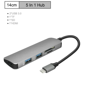

USB C HUB USB-C to HDMI USB 3.0 SD/TF Card Reader Adapter for MacBook Samsung