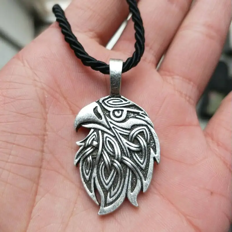Eagle Pendant Ornament Ethnic Predatory Bird Amulet Knot.Bronze.Sterling Oxidized eagle necklace animal (2)