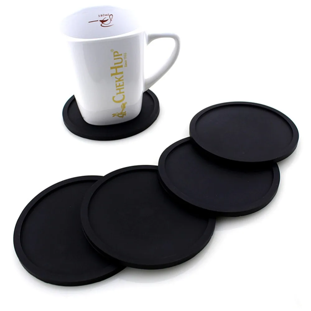 Silicone Non Slip Placemat Round Cup Mat Tableware Silicone Drink